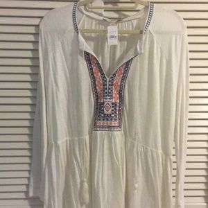 Loft peplum blouse with embroidery detail